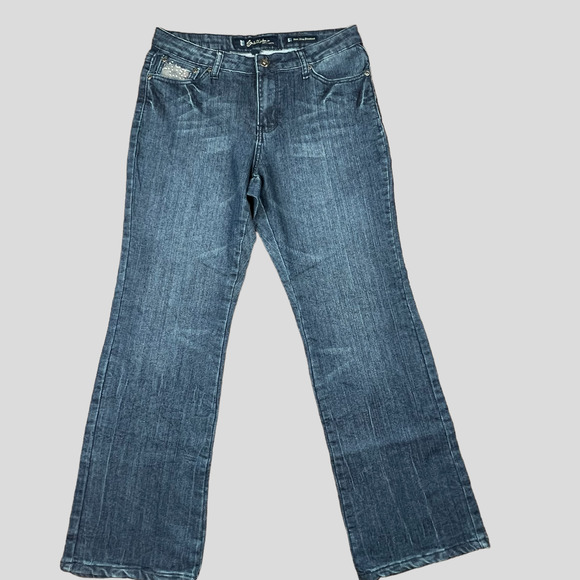 #25 Y2K Salt Works New York City Med Rise Boot Cut Jeans with Jeweled Pockets - Picture 2 of 11